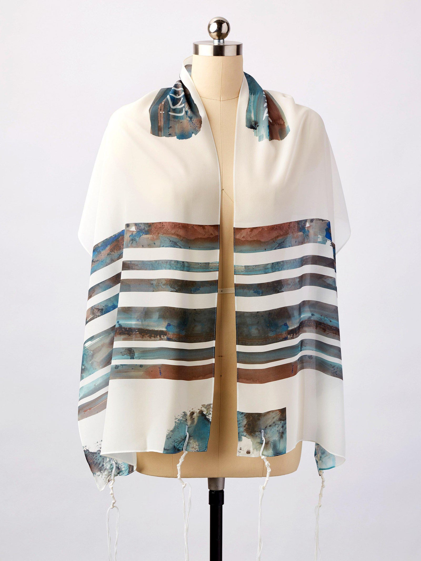 brown stripe tallit tallis