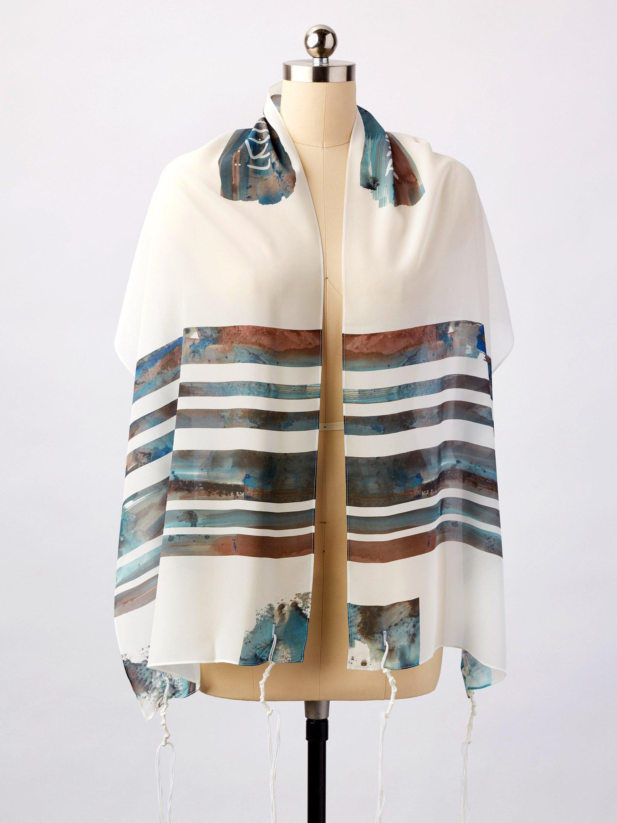 brown stripe tallit tallis