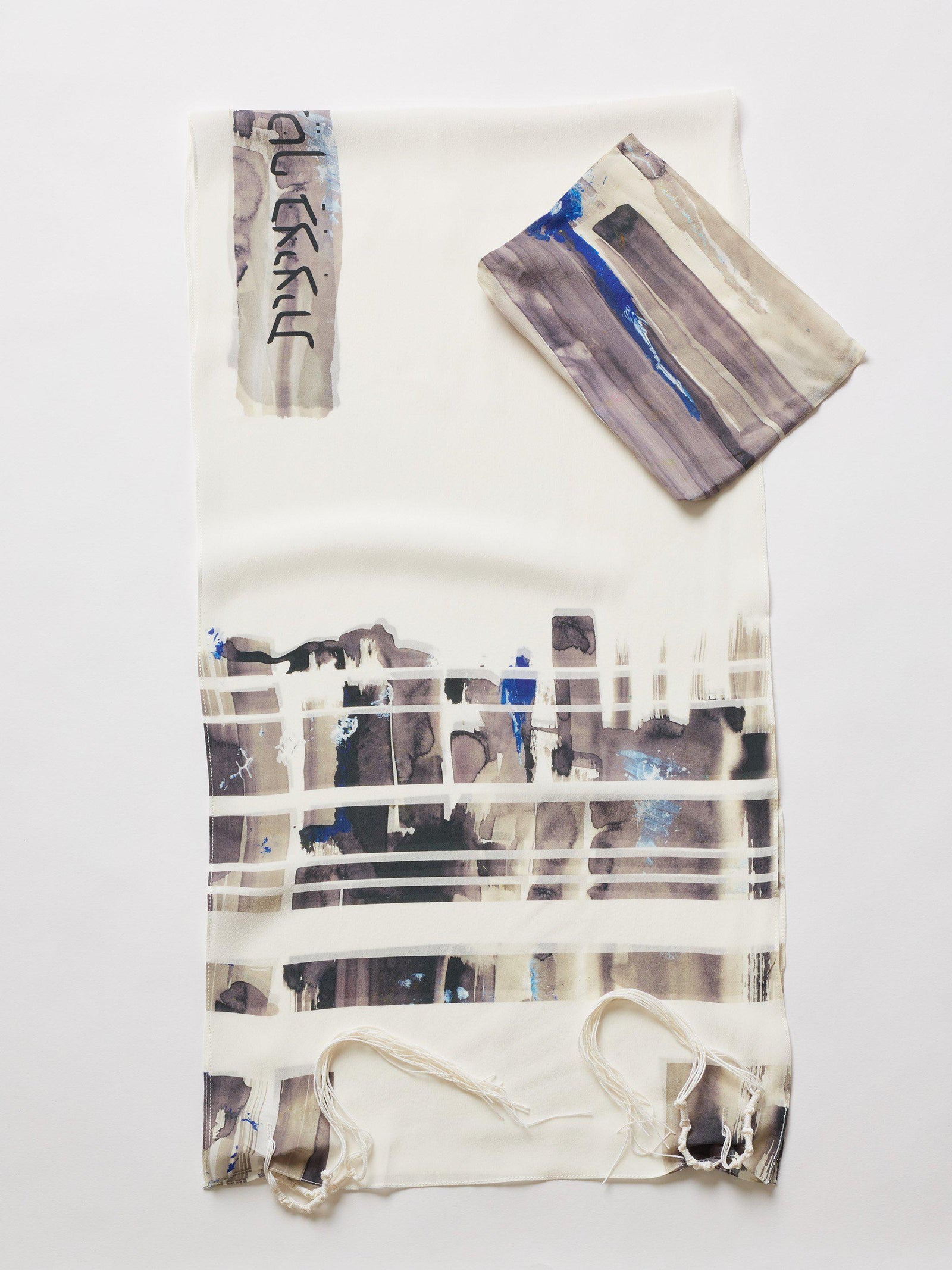 black and gray tallit tallis