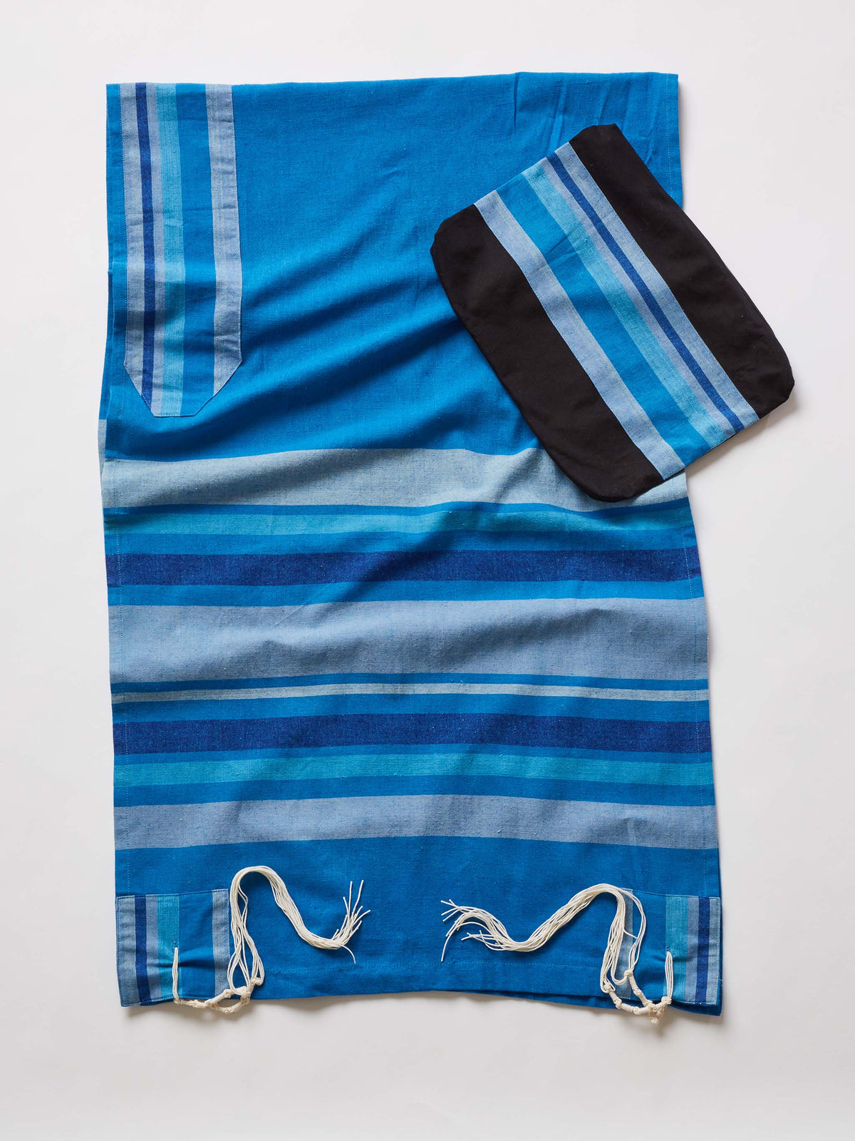 blue handwoven tallit