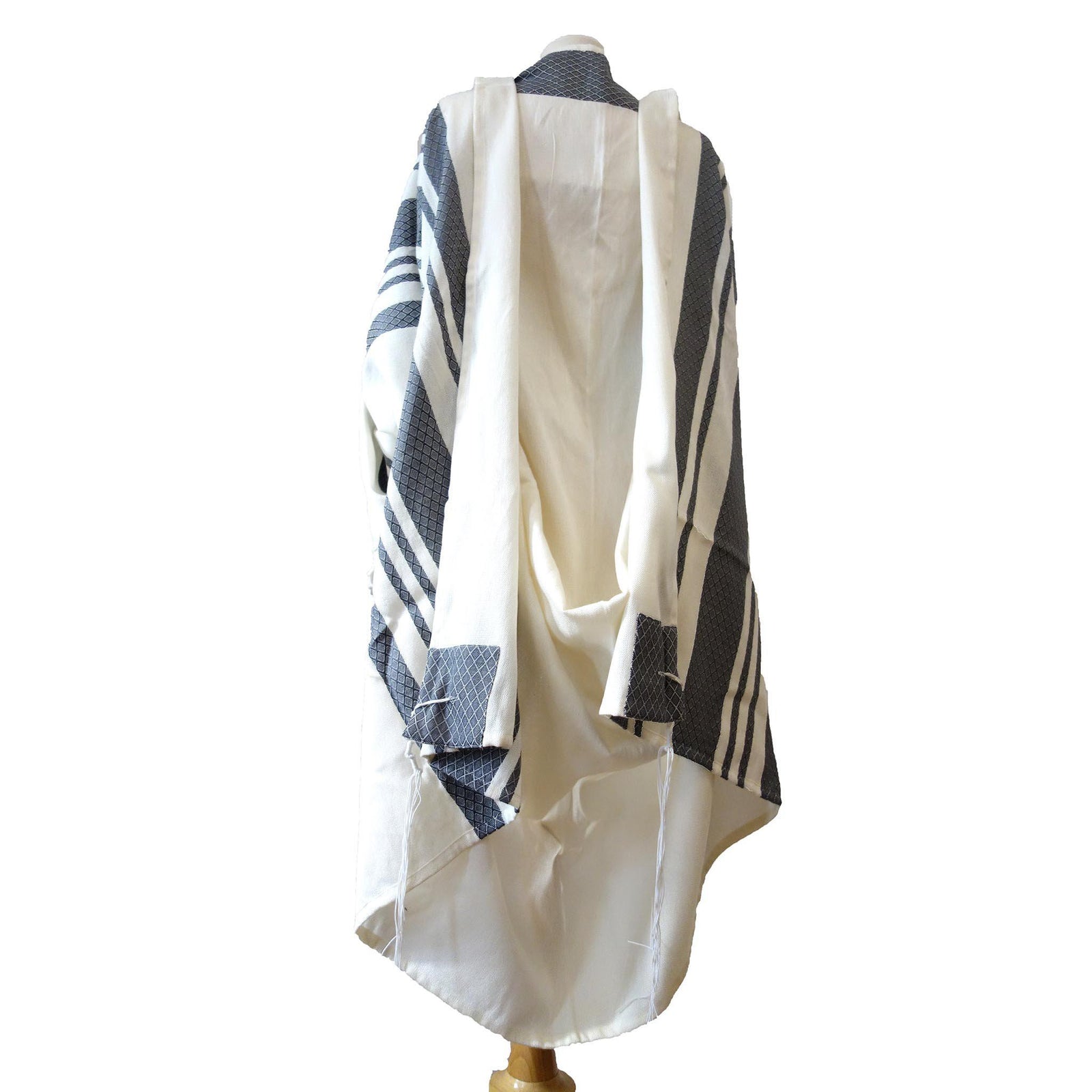 Gray Stripes Traditional Woven Tallit Gadol