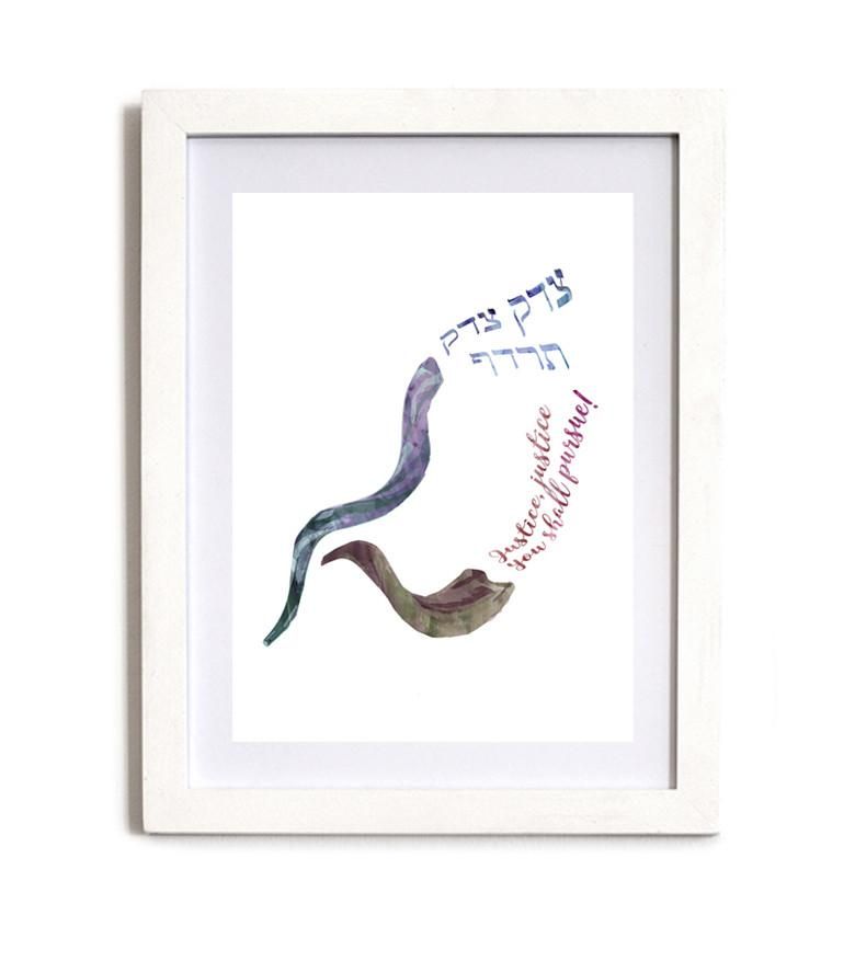 Justice Justice You Shall Pursue Tzedek Tzedek Tirdof Art Print